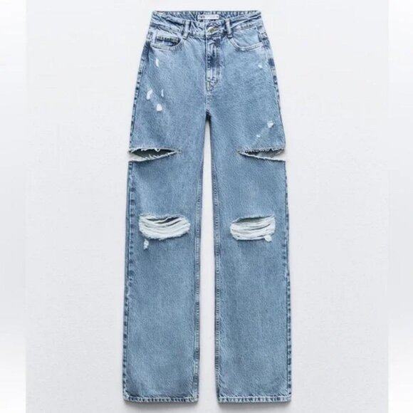 【ZARA/ザラ】 STRAIGHT FIT SPRAY JEANS Zara Straight Fit Spray Denim Jeans, Size US 31 | eBay